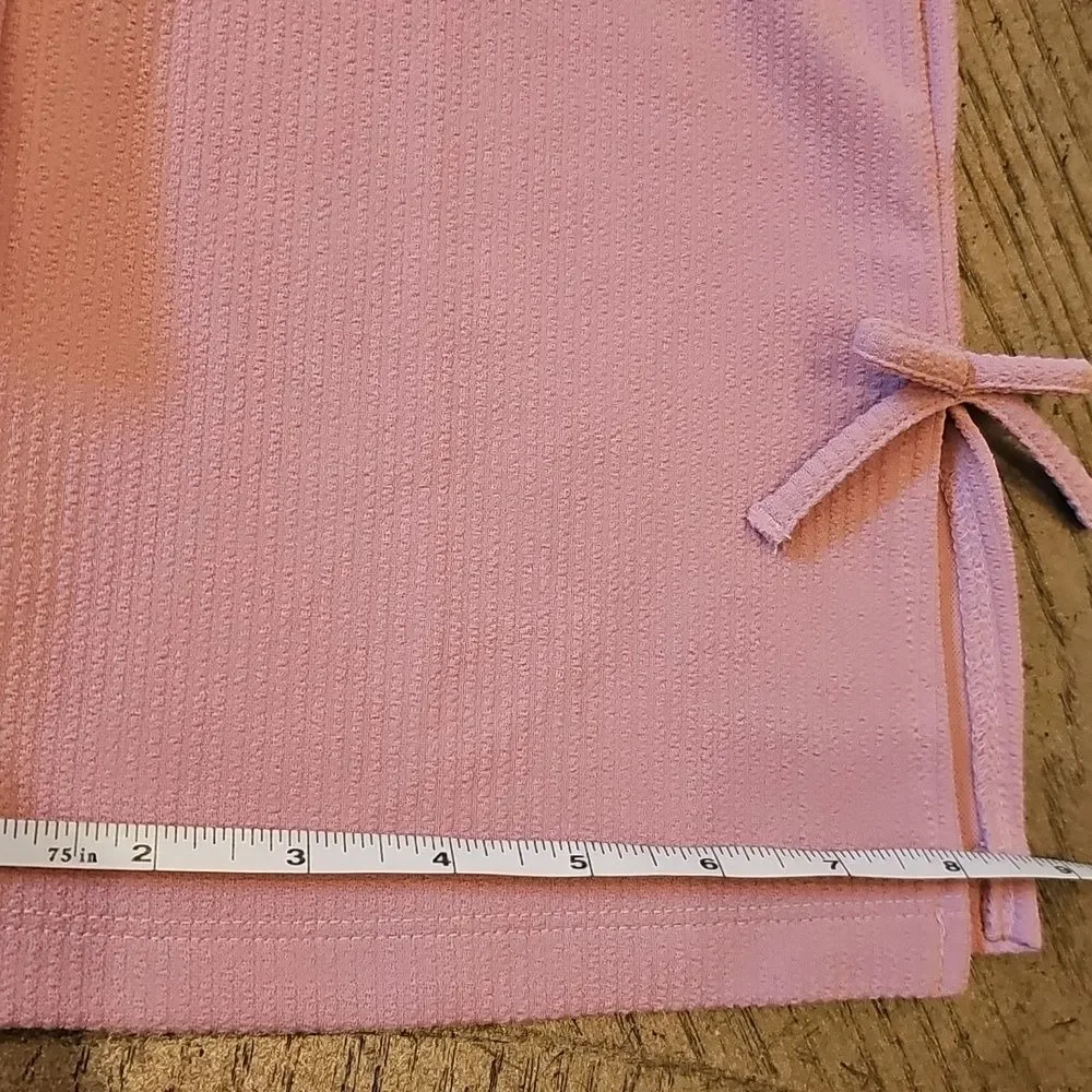 Pink Two-Piece Loungewear Set with Front Ruched Top Size S 6/7 New Never Worn